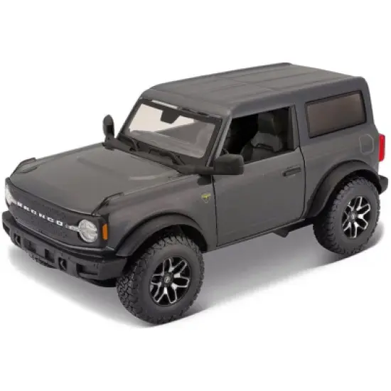 2021 Ford Bronco Badlands Gray Metallic with Black Top "Special Edition" 1/24 Diecast Model Car by Maisto image {1}