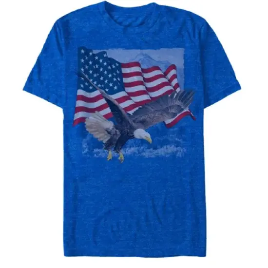 Men's Lost Gods Fourth of July  American Flag Eagle Soar T-Shirt image {3}