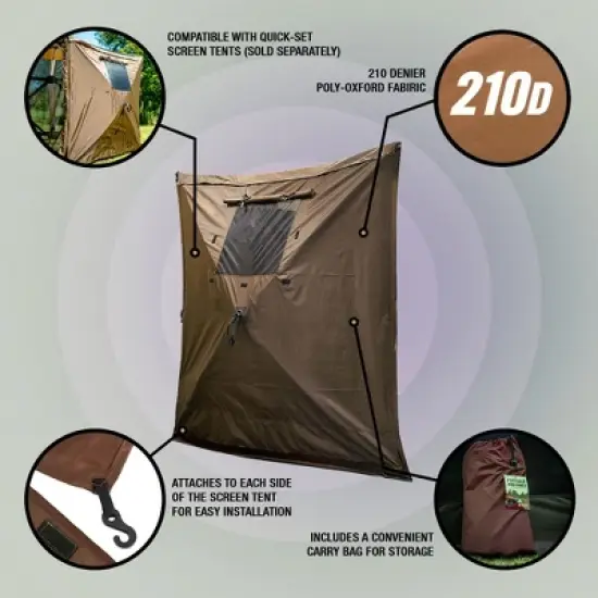CLAM Quick-Set Wind and Sun Panel Attachment for Escape Sport Screen Shelter Canopy Tent with Carrying Bag, Accessory Only, Brown (4 Pack) image {5}