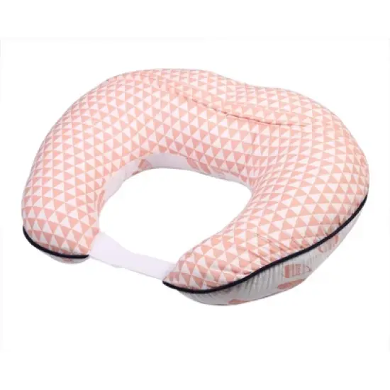 Bacati - 3 pc Olivia Tribal Coral/Navy Feathers/Triangles Muslin Hugster Feeding & Infant Support Nursing Pillow with 2 removable zippered covers image {8}