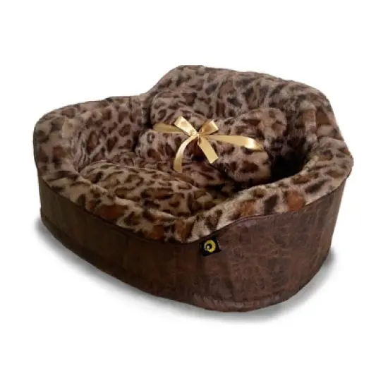 Precious Tails Leopard Princess Cat and Dog Bed - Brown image {1}