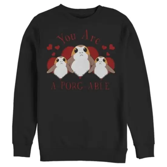 Men's Star Wars Valentine's Day You Are A-Porg-Able Sweatshirt image {3}