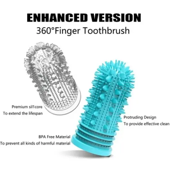 Belatt Dog Toothbrush 4-Pack, Finger Toothbrush for Dogs and Cats, Soft Silicone Bristles Dental Care, Plaque and Tartar Remover, Puppy Oral Cleaning image {2}