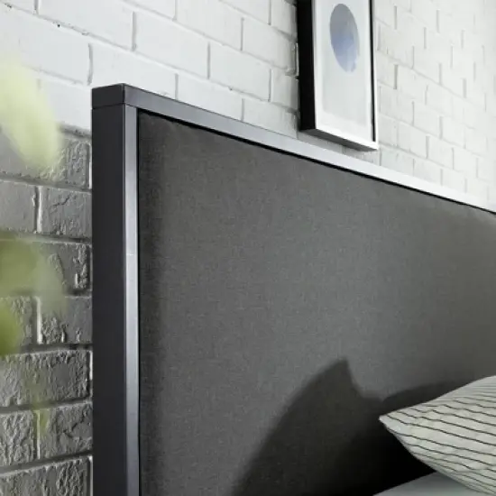 Christina Platform Bed Frame with Headboard Gray - Zinus image {2}