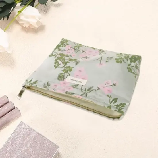 Unique Bargains Portable Cherry Blossom Makeup Bag 1 Pc image {2}