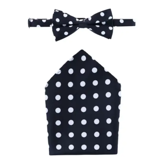 CTM Men's Polka Dot Bow Tie and Pocket Square image {5}