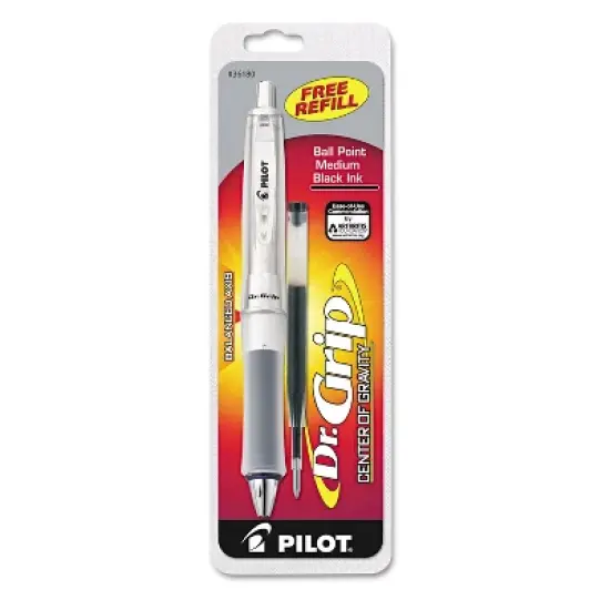 Pilot Dr. Grip Center of Gravity Retractable Ball Point Pen Gray Grip/Black Ink 1mm 36180 image {1}