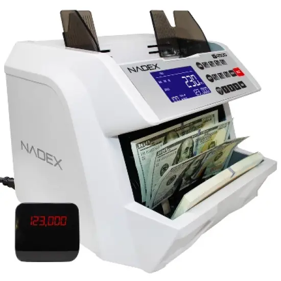 Nadex Coins&trade; V4500 Front-Loading Bill Counting Machine in White image {2}