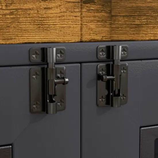 VECELO 55.1" Dog Crate, Wooden Decorative Dog Kennel Indoor With 2 Drawers for Medium/Large Dogs, Brown image {10}