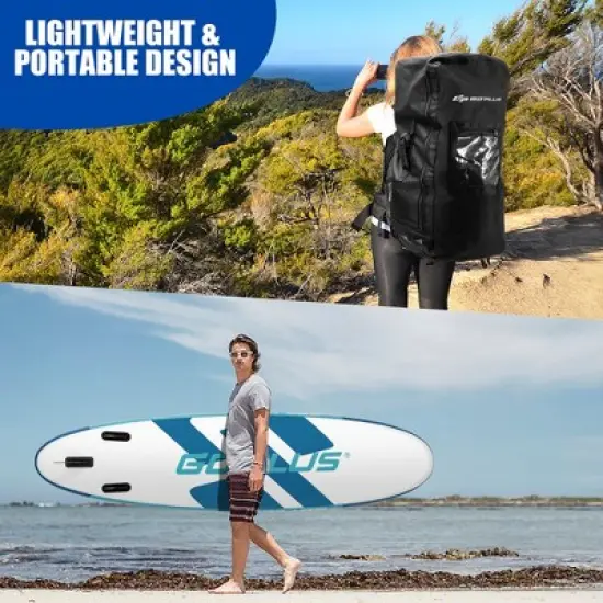 Costway 11ft Inflatable Stand Up Paddle Board 6'' Thick W/ Aluminum Paddle Leash Backpack image {9}