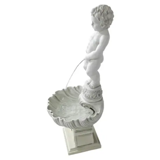 Design Toscano The Peeing Boy of Brussels Sculptural Fountain with Plinth Base image {5}
