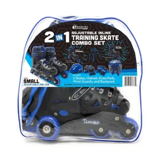 Chicago Skates Training Kids' Roller Skate Combo Set - Black/Blue image {1}