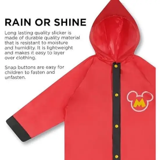 Mickey Mouse Boys Umbrella with Matching Raincoat Set, Kids Ages 2-7 image {3}