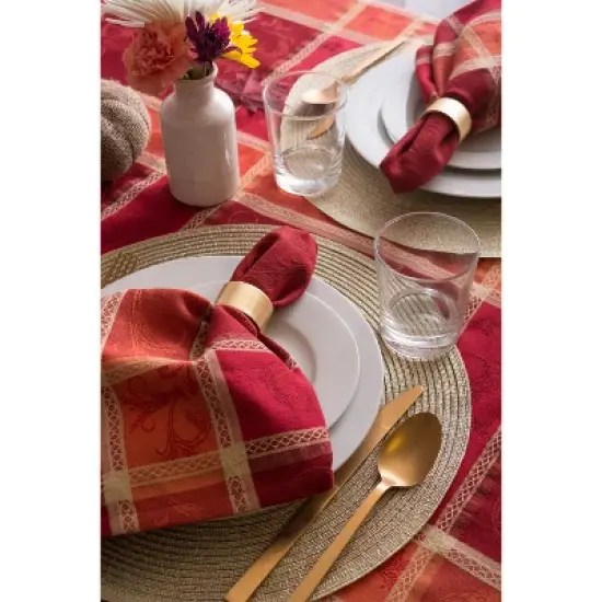 Design Imports Harvest Wheat Jacquard Tablecloth 70 Round image {3}