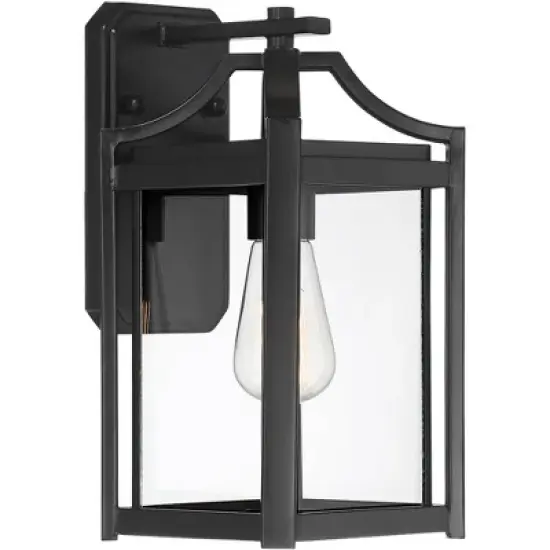 Franklin Iron Works Rockford Rustic Farmhouse Outdoor Wall Light Fixture Black 12 1/2" Clear Beveled Glass for Post Exterior Barn Deck House Porch image {4}