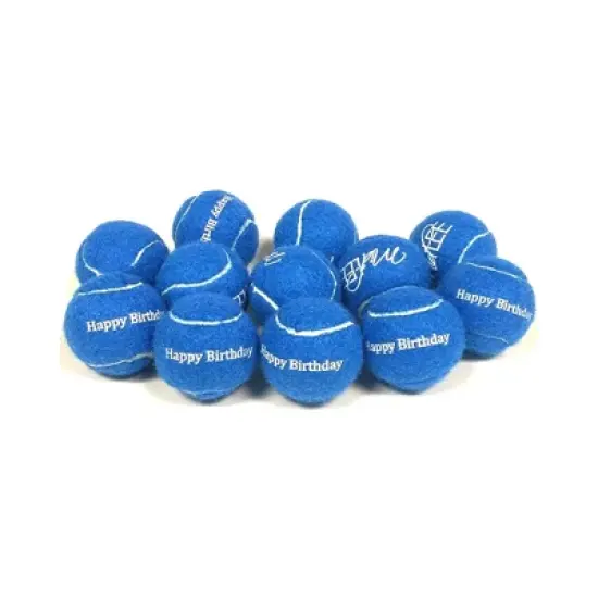 Midlee Blue Happy Birthday Dog Tennis Balls image {10}