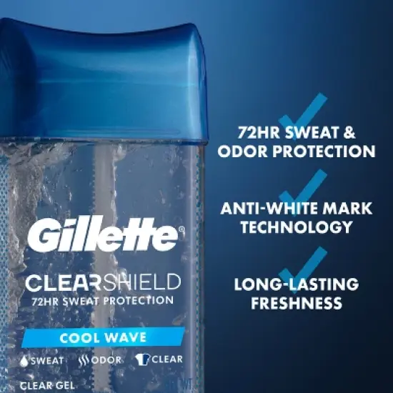 Gillette Clear Gel Antiperspirant Cool Wave - 3pk/3.8oz image {4}