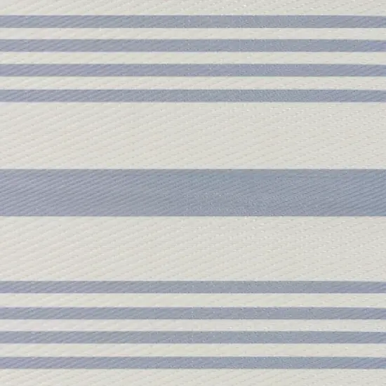 Northlight 4' x 6' Light Blue and White Striped Rectangular Outdoor Area Rug image {3}