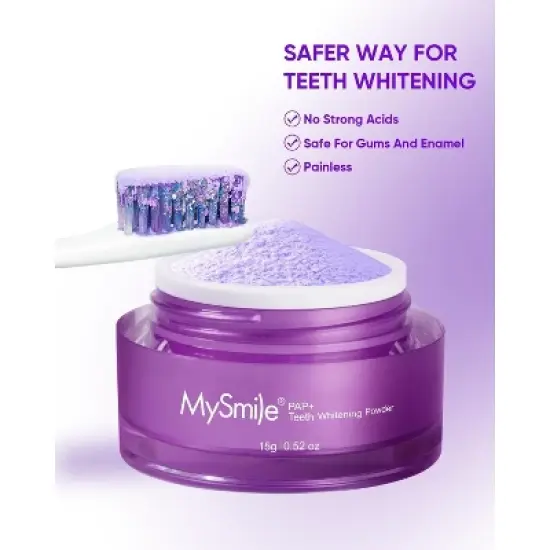 MySmile PAP Mint Non-Sensitive Teeth Whitening Powder Cavity Prevention Little Foam - 0.52 oz image {4}