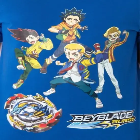 Beyblade Burst Boys' Spinner Tops 4 Characters And Ace Dragon T-Shirt Royal Blue image {2}