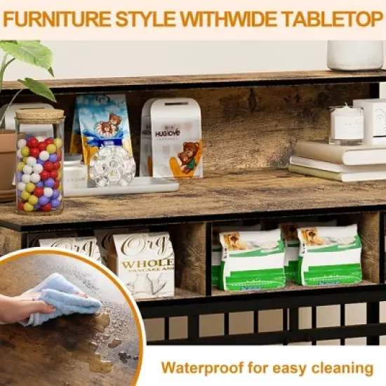 JUJABU 43.3 inch Dog Crate Furniture for Large Dogs image {2}