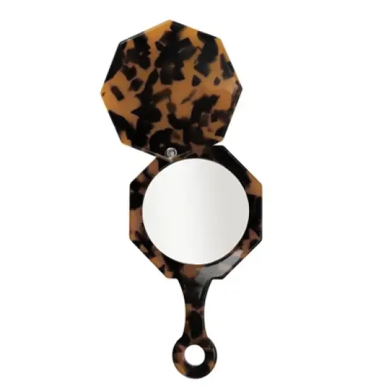Unique Bargains Polygon Handheld Makeup Mirror 1 Pc image {3}