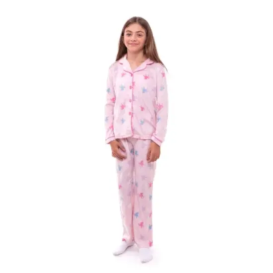 Sleep On It Girls Unicorn 2-Piece Button Up Fleece Coat Pajama Sleep Set image {1}
