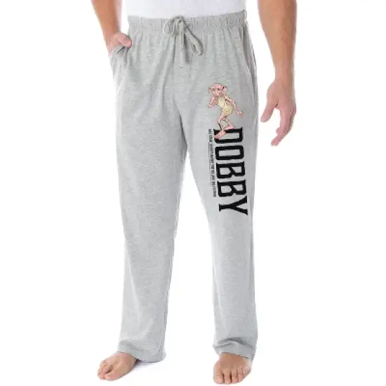 Harry Potter Men's Dobby The Elf Character Loungewear Sleep Pajama Pants Heather Grey image {3}