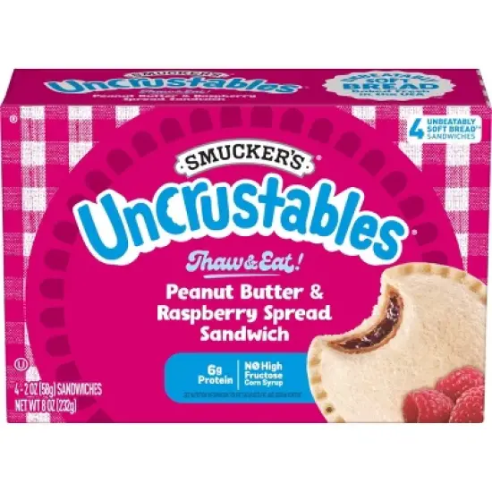 Smucker's Uncrustables Frozen Peanut Butter & Raspberry Spread Sandwich - 8oz/4ct image {10}