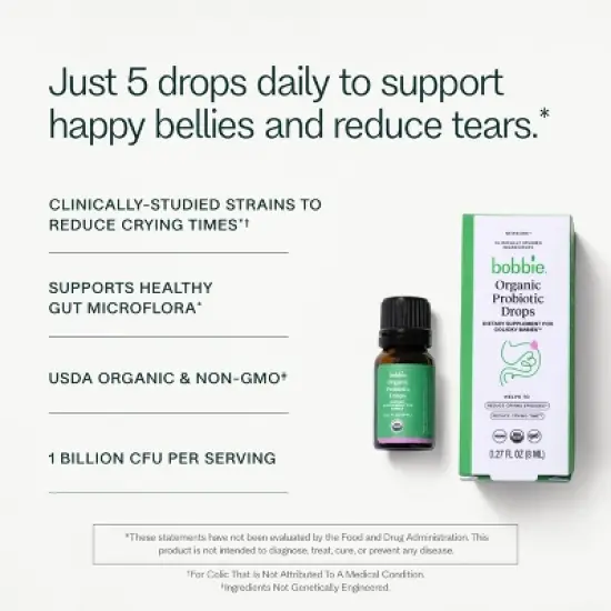Bobbie Organic Probiotic Drops - 0.27 fl oz image {4}