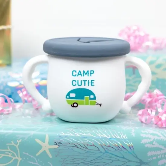 Pavilion Gift Company - Camp Cutie - 3.5" Silicone Snack Bowl with Lid - Dining Bowls image {2}
