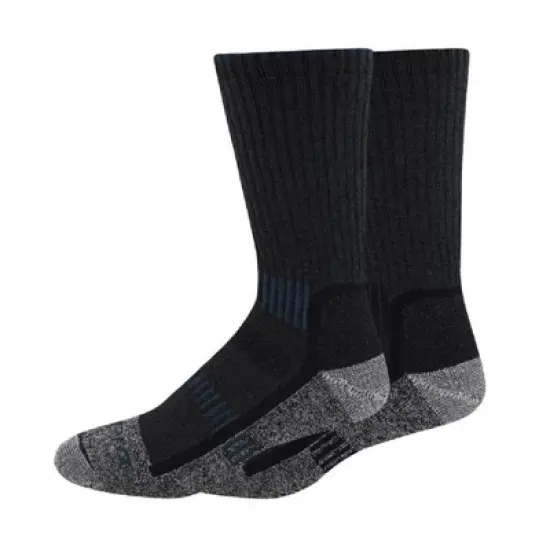 Dickies Men's Midweight Merino Wool Thermal Crew Socks 2pk - Black 6-12 image {1}