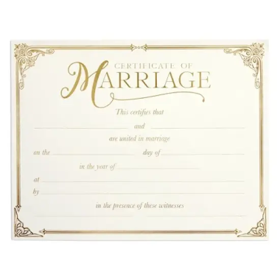 Juvale 48 Pack Marriage Certificates with Gold Foil Edges for Wedding Ceremony, Official Newly Weds, Proposals, Ivory Offset Paper,11 x 8.5 In image {4}