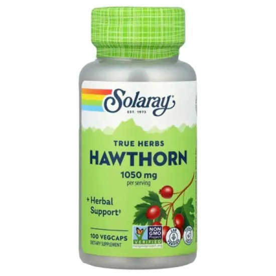 Solaray True Herbs, Hawthorn, 100 VegCaps (525 mg per Capsule) image {4}