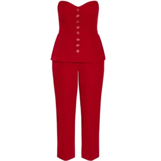 Women's Plus Size Emma Jumpsuit - true red | CITY CHIC image {2}