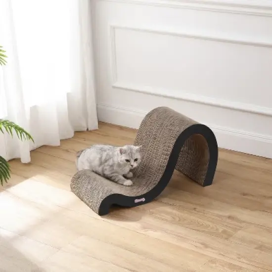 THE LICKER STORE Kona Modern Cardboard Double-Sided Wave Cat Scratcher with Catnip image {5}