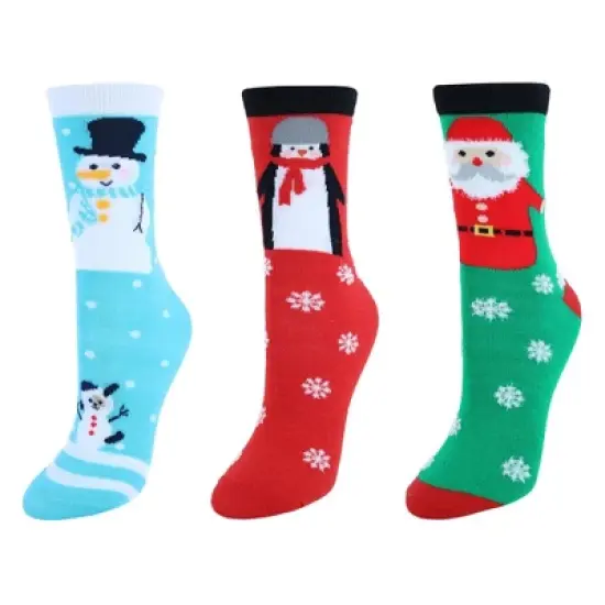 CTM Women's Christmas Holidays Crew Novelty Socks (3 Pair Pack) image {4}