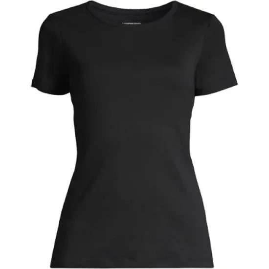 Lands' End Women's Cotton Rib Short Sleeve Crewneck T-shirt image {3}