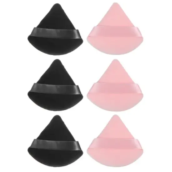 Unique Bargains Soft Triangle Puff Loose Powder Blender Beauty Makeup Tool Short Plush 6 Pcs image {10}