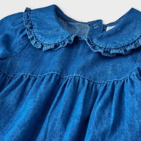 Baby Girls' Denim Prairie Dress - Cat & Jack&trade; Medium Wash image {2}
