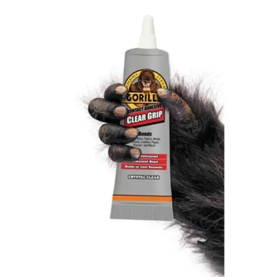 Gorilla Glue 3oz Clear Grip Contact Adhesive: Water-Resistant, Washable, Dries Clear, Silicone & Wall Glue image {2}