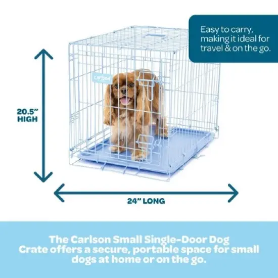 Carlson Single Door Wire Dog Crate - Blue S image {4}