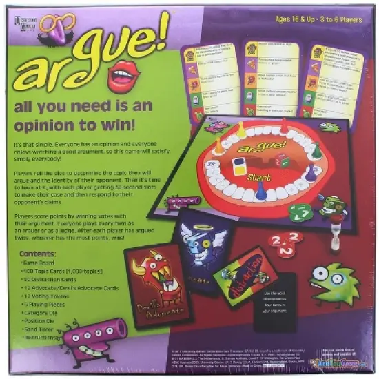 University Games Argue! Multi-Player Adult Party Game | For 3-6 Players image {1}