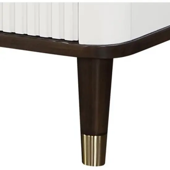 Carena White & Walnut Finish Night Stand w/USB image {7}