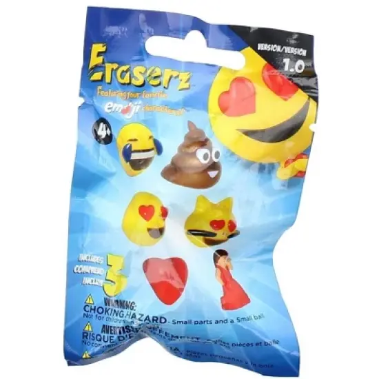 Nerd Block Eraserz Emoji Character Blind Bag Of 3 image {2}