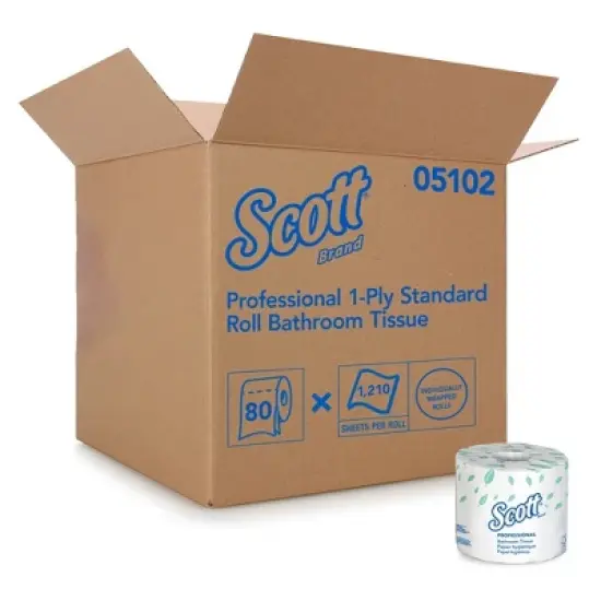 Scott Essential Toilet Paper, 1-Ply Bath Tissue 80 Count image {3}