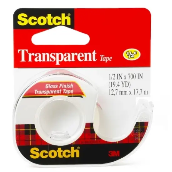 Scotch Transparent Tape Gloss Finish 1/2 in x 700' image {14}