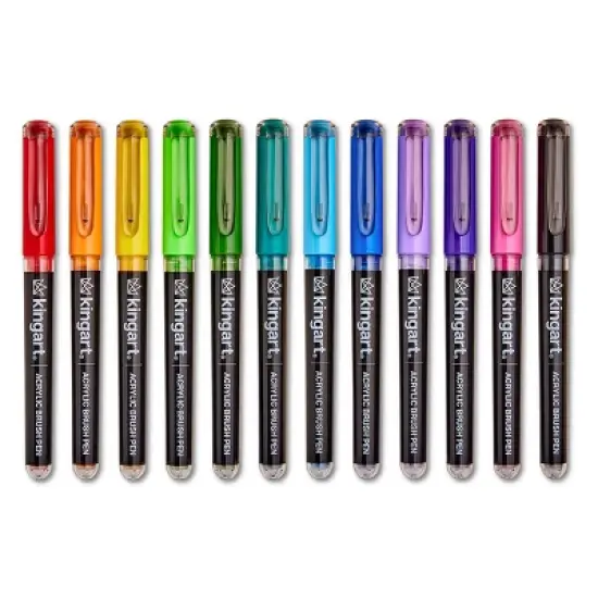 KINGART PRO Acrylic Paint Brush Pens 12 Colors image {9}