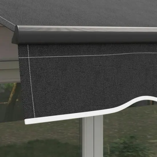 Resenkos Patio Awning, Outdoor Sun Shade Shelter Cover Awnings,10' x 8' Retractable Awning, 280gsm UV Resistant Sunshade Shelter, Dark Gray image {4}