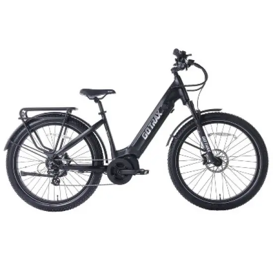 GOTRAX Adult MX1 Mid Drive 27.5" Step Through Electric Hybrid Bike - Black image {2}